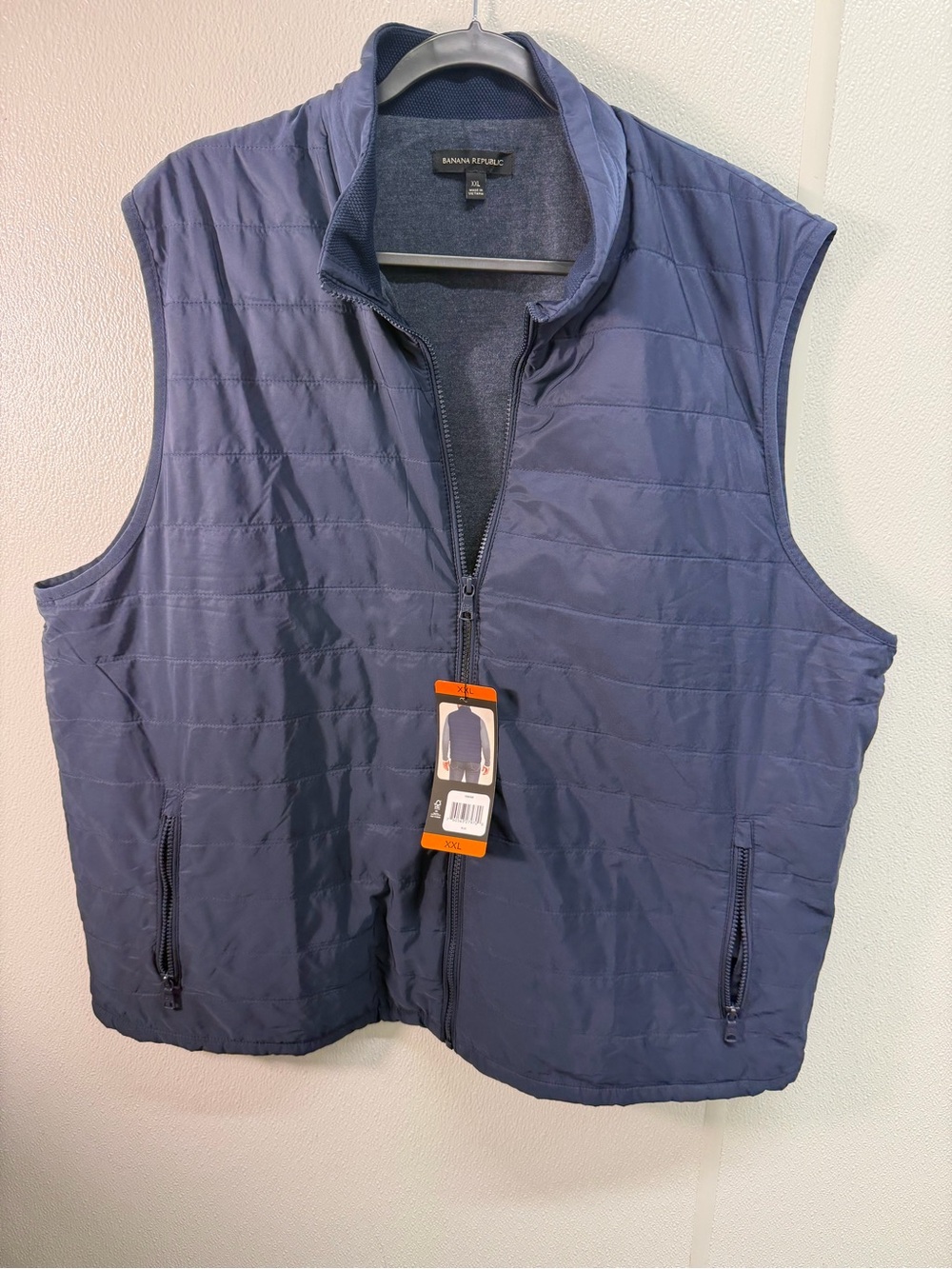 Banana Republic Men's Quilted Vest in Navy Blue